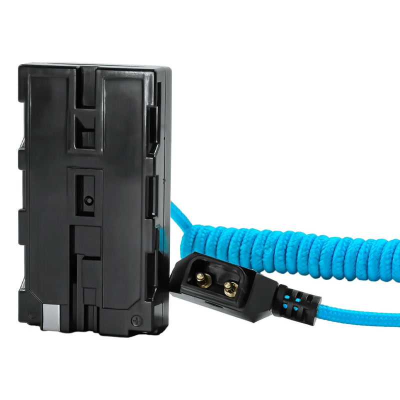 Kondor Blue Coiled D-Tap to Sony L-Series Dummy Battery Cable
