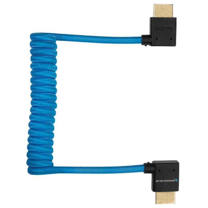 Kondor Blue Coiled 12-24" Right-Angle HDMI Cable