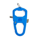 3 Legged Thing Toolz multitool in blue with keyring, hex key, coin key, bottle opener, and carabiner for photography field trips