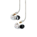 Shure SE215 Sound Isolating Earbuds with clear sound, deep bass, and detachable cables in transparent design