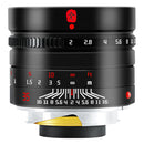 7Artisans 35mm f2 II Leica M camera lens with compact aluminum body and aperture settings