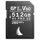 512GB AV PRO SD card with V60 and U3 logos on a white background