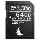 Angelbird AV PRO V30 SDXC UHS-I 64GB memory card with 100MB/s speed for 4K and 6K video recording
