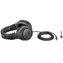Audio Technica ATH-M20x professional monitor headphones with cushioned earcups and detachable cable for studio tracking and mixing