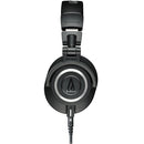 Audio Technica ATH-M50x black over-ear studio headphones with detachable cable and closed-back design