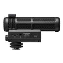 Audio Technica ATV-SG1 shotgun microphone on camera for professional videography and clear, natural audio recording