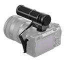 Audio Technica ATV-SG1LE on-camera shotgun microphone attached to a DSLR camera for professional audio capture