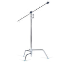 Avenger 40" Turtle Base C-Stand Kit with chrome steel finish, grip head, and arm for studio and motion picture lighting setups