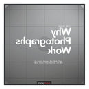Cover of George Barr's photography book Why Photographs Work featuring a gray grid background and inverted white text