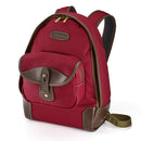 Billingham 35 Rucksack in burgundy and chocolate with waterproof fabric and leather accents for camera or everyday use