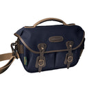 Billingham Hadley Small Pro navy waterproof camera bag with leather straps and removable shoulder sling