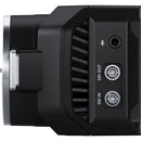 Blackmagic Micro Studio Camera 4K G2 side view with SDI input and output ports