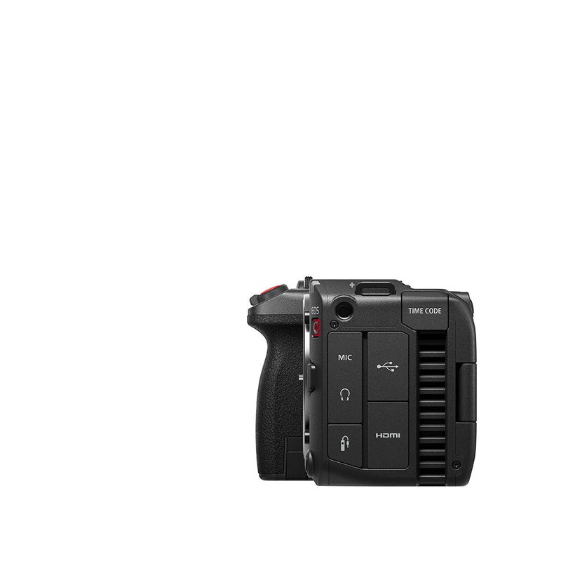 Canon EOS C50 compact cinema camera with 7K full-frame sensor, Dual Pixel CMOS AF II, detachable handle with XLR inputs, and multiple recording formats.