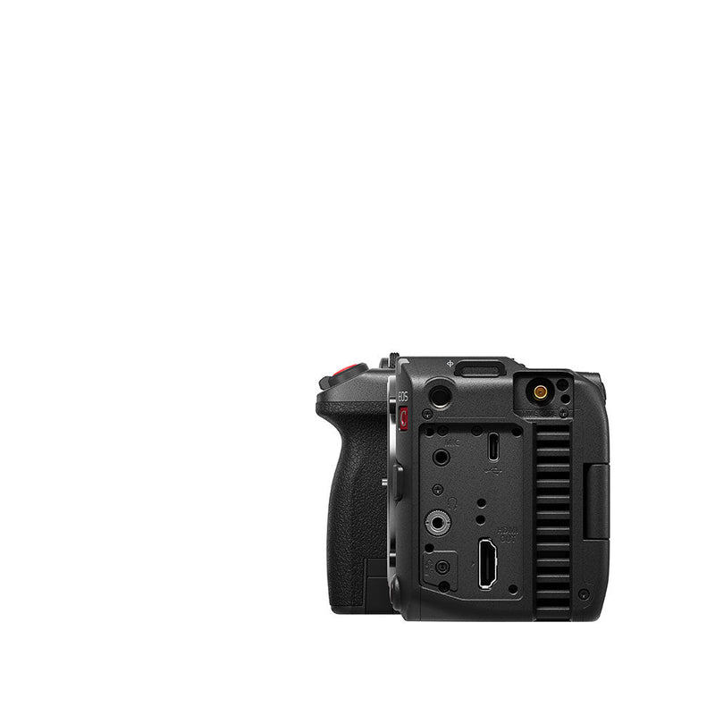 Canon EOS C50 compact cinema camera body with 7K full-frame sensor and multiple connectivity ports