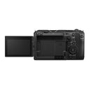 Canon EOS C50 professional cinema camera rear view with fully articulated LCD screen and control buttons