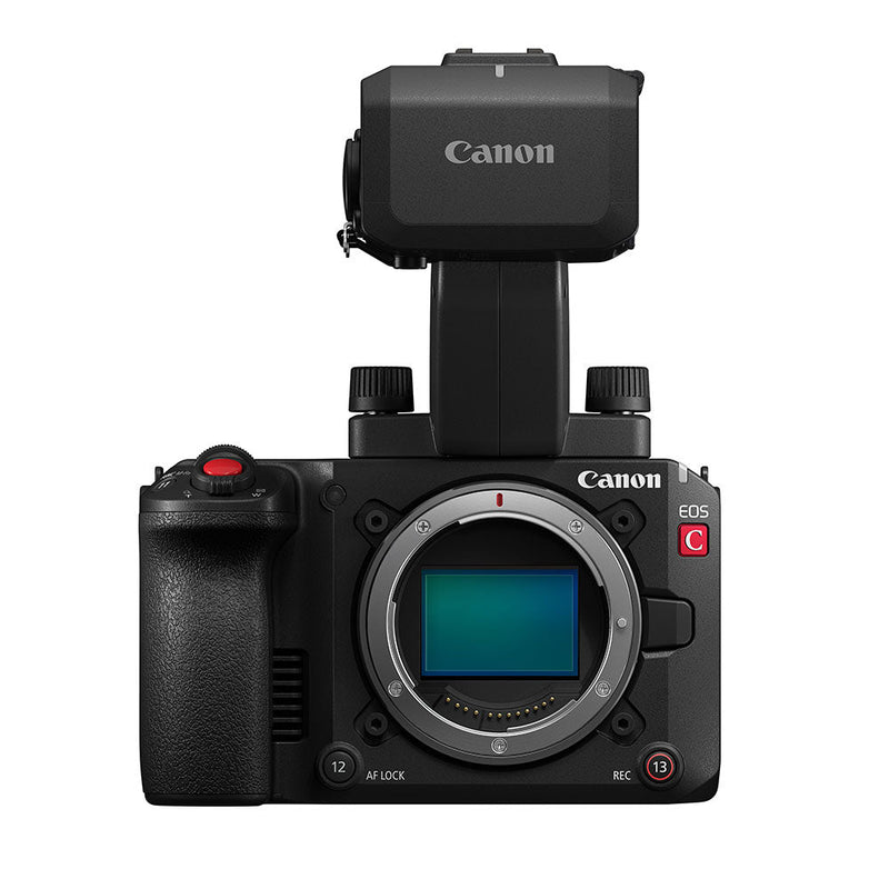 Canon EOS C50 cinema camera with 7K full-frame CMOS sensor and detachable top handle.
