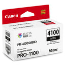Canon PFI-4100 Matte Black ink cartridge for imagePROGRAF PRO-1100 with 80ml capacity and LUCIA PRO ink technology