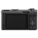 Back view of Canon Powershot V1 camera with flip-out LCD screen and control buttons for video and photo shooting