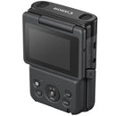 Compact Canon PowerShot V10 vlogging camera with flip screen and built-in controls