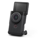 Canon PowerShot V10 compact vlog camera with flip-up screen and built-in stand