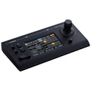 Canon RC-IP100 remote camera controller with 7-inch touchscreen and joystick for precise PTZ camera control