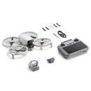 DJI Flip Drone with foldable propeller guard, remote control, and accessories for aerial photography and video.