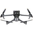 DJI Mavic 3 Pro drone with triple-camera system and Hasselblad camera, shown from front view with propellers extended for aerial photography.