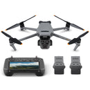 DJI Mavic 3 Pro drone with triple camera system, remote controller, and two batteries for professional aerial photography.