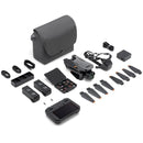 DJI Mavic 3 Pro drone premium combo with tri-camera system, remote controller, batteries, propellers, and carrying case.