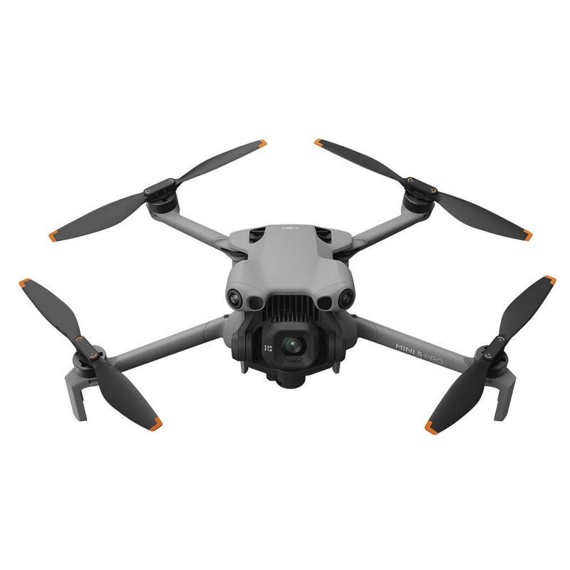 DJI Mini 5 Pro drone with foldable arms, 1-inch CMOS camera, and omnidirectional obstacle sensing in gray design