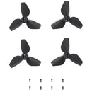 Set of four black DJI Neo Propellers with mounting screws for stable aircraft propulsion