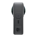 Side view of DJI Osmo 360 adventure compact 8K 360-degree camera with power button and control switch