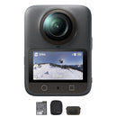DJI Osmo 360 adventure camera with 1-inch 8K 360° video, 120MP photos, touchscreen, and accessories.