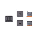 DJI Osmo Action Charging Kit with 3-battery charging hub and spare batteries displayed on white background