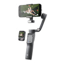 DJI Osmo Mobile 8P Stabilizer with smartphone attached on a white background