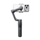 DJI Osmo Mobile 8P stabilizer with smartphone mount on a white background