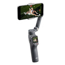 DJI Osmo Mobile 8P smartphone stabilizer with phone attached on a white background