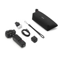 Box contents of the DJI Osmo Pocket 4P Standard Combo laid out on a white background