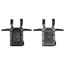 DJI SDR Transmission combo with dual compact transmitters featuring foldable antennas for long-range video transmission and high stability