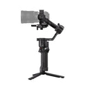 DJI RS 5 gimbal with touchscreen control, fine-tuning knobs, and electronic briefcase handle for smooth professional stabilization