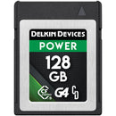 Delkin Power CFexpress G4 Type B 128GB memory card high-speed durable design for 8K 6K 4K RAW video recording