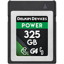 Delkin Power CFexpress G4 Type B 325GB memory card for high-speed 8K RAW video capture and durable use