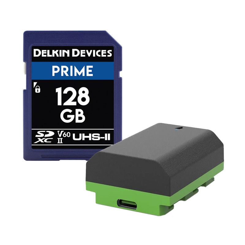 Re-Fuel NP-FZ100 USB-C Battery with Delkin Prime 128GB SD Memory Card