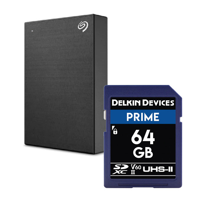 Seagate One Touch 2TB HDD with Delkin Prime 64GB SDXC Bundle