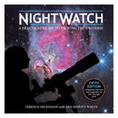 Cover of NightWatch a Practical Guide with a silhouette astronomer and telescope against a colorful nebula background