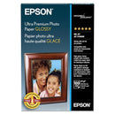 Epson 4x6" Ultra Premium Glossy photo paper pack of 100 sheets with bright white, smooth, and water-resistant surface
