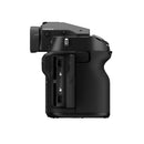 Fujifilm GFX100S II large format digital camera side view with dual card slots and ergonomic grip