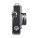 Side view of FUJIFILM instax WIDE Evo hybrid instant camera in black with gray accents