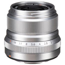 FUJIFILM XF 23mm f2 R WR silver compact wide-angle camera lens with aperture ring and weather resistance