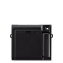 A view from the rear of a black instax camera.